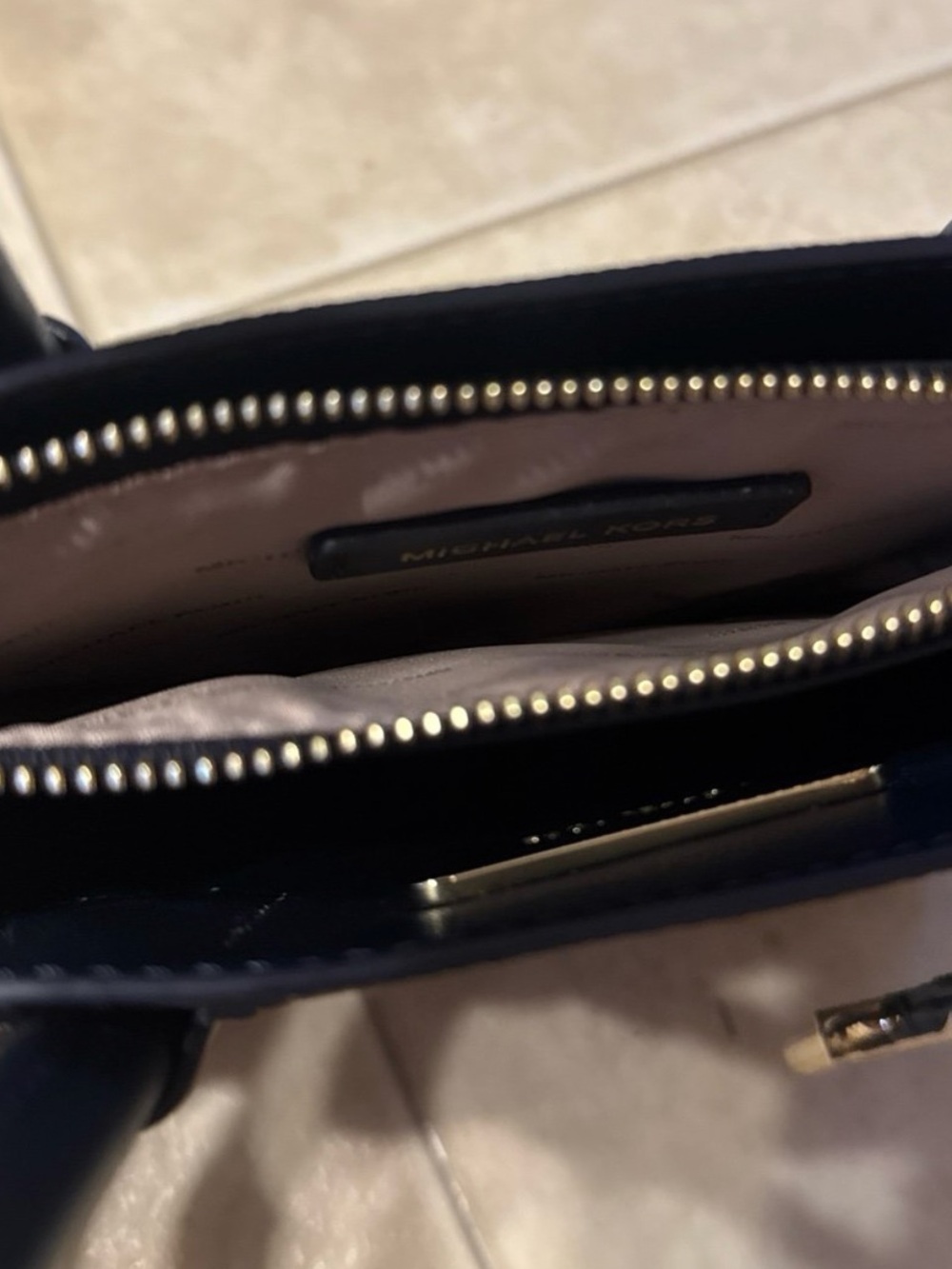 Michael Kors Black Leather MeMini Satchel with Gold Hardware - Picture 6 of 7